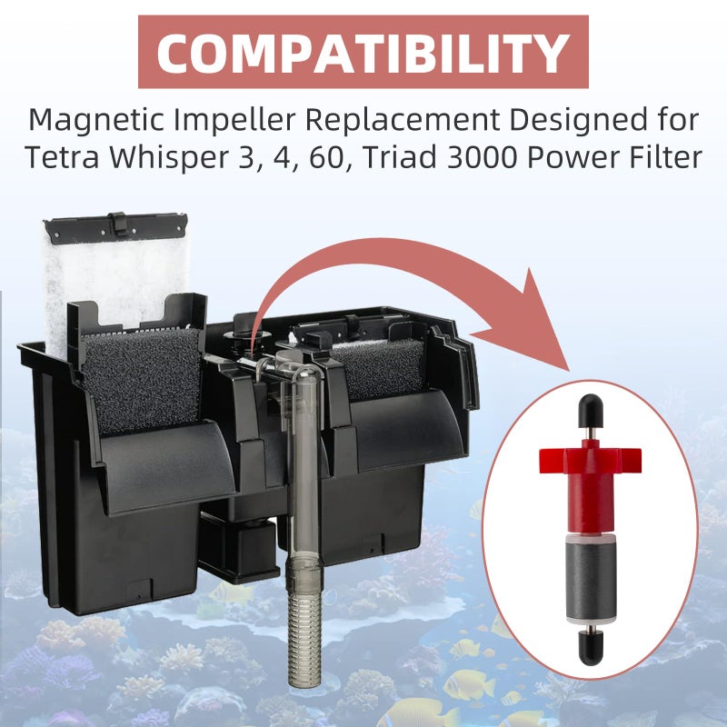 Trdzi Impeller Assembly Replacement Part Compatible with Whisper 3, 4, 60, Triad 3000 Power Filter - for 60-Gallon Aquarium Fisk Tank Replacement Part#75069200 - Image 5