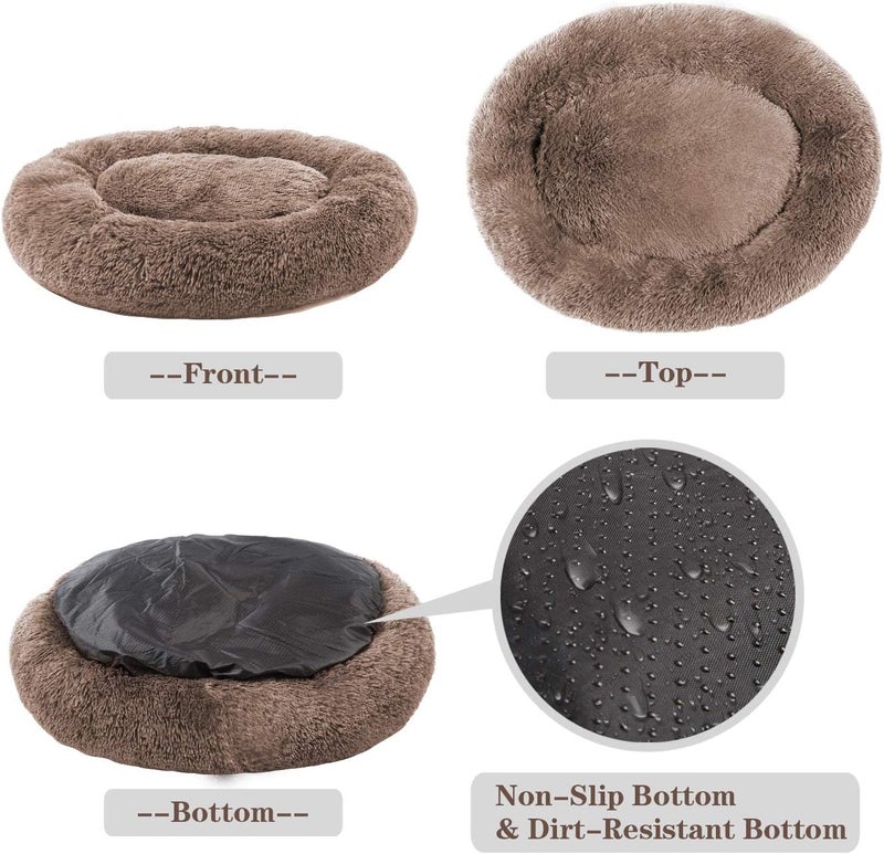 MFox Calming Dog Bed (L/XL/XXL/XXXL) for Medium and Large Dogs Comfortable Pet Bed Faux Fur Donut Cuddler Up to 25/35/55/100lbs - Image 4