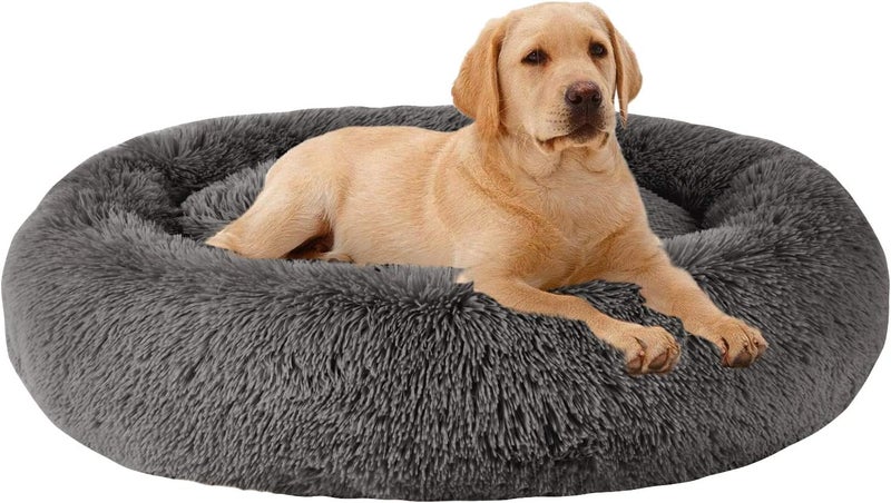 MFox Calming Dog Bed (L/XL/XXL/XXXL) for Medium and Large Dogs Comfortable Pet Bed Faux Fur Donut Cuddler Up to 25/35/55/100lbs - Image 1