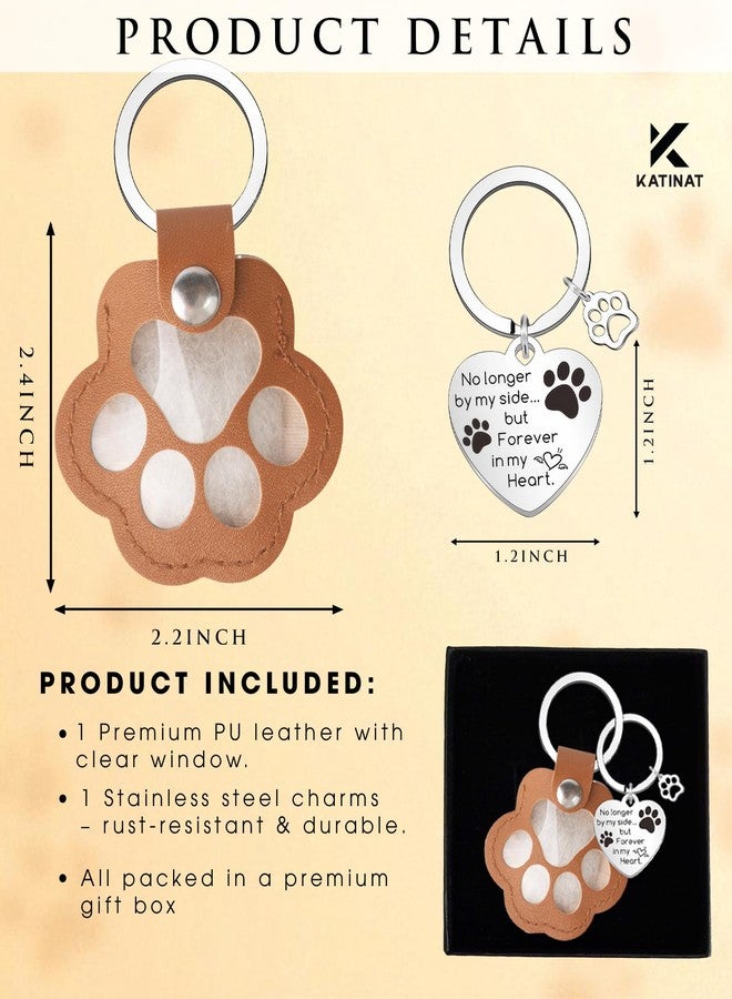 KATINAT 2Pcs Pet Hair Storage Keychain, Pet paw shaped leather keychain, Pet Memorial Gift Keyring, Handmade Key Holder for Collecting Cat and Dog Hair, Dog Memorial Gifts Pet Memorial Key chain - Image 3