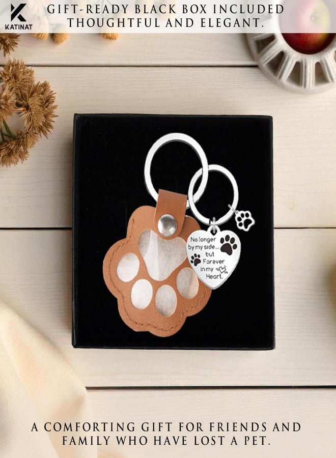 KATINAT 2Pcs Pet Hair Storage Keychain, Pet paw shaped leather keychain, Pet Memorial Gift Keyring, Handmade Key Holder for Collecting Cat and Dog Hair, Dog Memorial Gifts Pet Memorial Key chain - Image 4