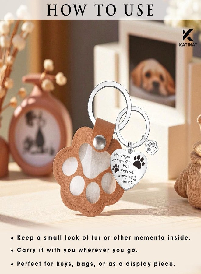 KATINAT 2Pcs Pet Hair Storage Keychain, Pet paw shaped leather keychain, Pet Memorial Gift Keyring, Handmade Key Holder for Collecting Cat and Dog Hair, Dog Memorial Gifts Pet Memorial Key chain - Image 5