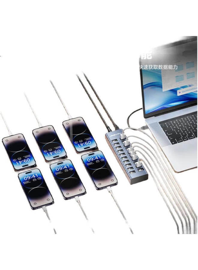 Acasis Usb 2.0 Hub, 20-Port Hub Splitter, Expansion Dock, Laptop And Desktop Computer Management And Flashing Converter, Multi-Port Extension Cable With Power Port, H037 - Image 2