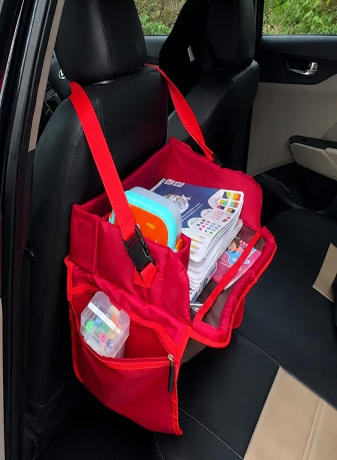 nomado Fold & Go Travel Tray- Cars & Flight Organizer w/Dry Erase Board- Tablet & Bottle Holder - Waterproof Snack Kids Lap Tray Table - Road Trip Essentials for Toddlers & Kids (Blue) - Image 2