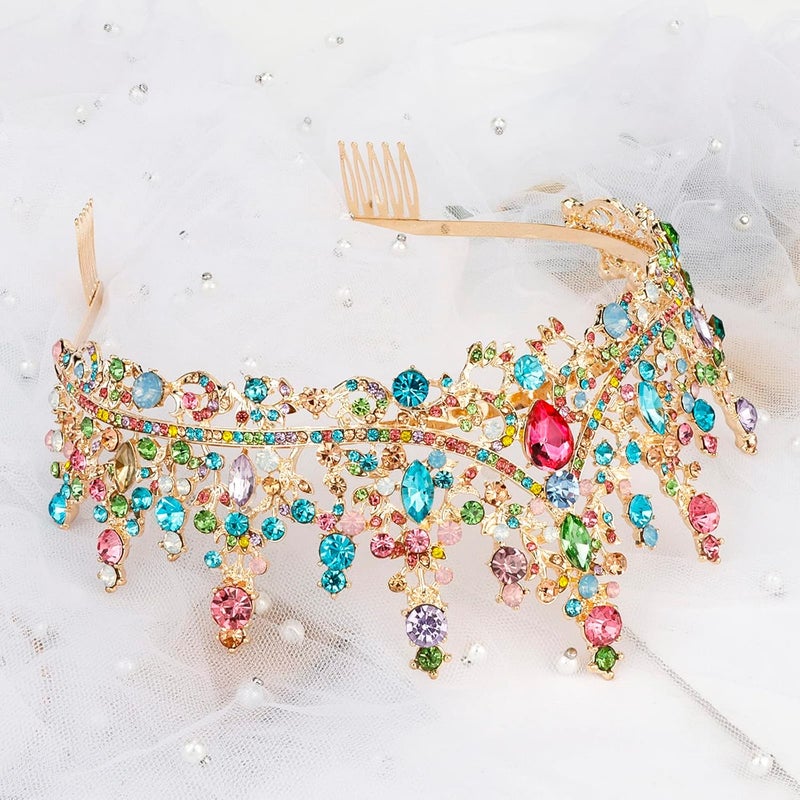 Cocide Crowns for Women Tiaras for Women Crowns for Girls Tiaras for Girls Crystal Rhinestones Queen Crown Princess for Party Wedding Bridal Halloween Costume Cosplay Accessories - Image 2