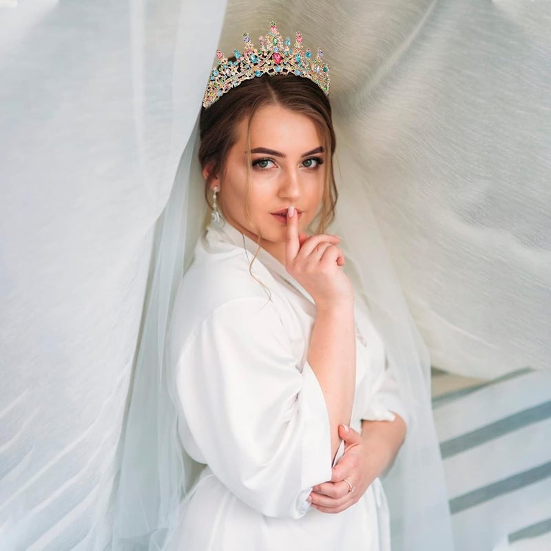 Cocide Crowns for Women Tiaras for Women Crowns for Girls Tiaras for Girls Crystal Rhinestones Queen Crown Princess for Party Wedding Bridal Halloween Costume Cosplay Accessories - Image 3