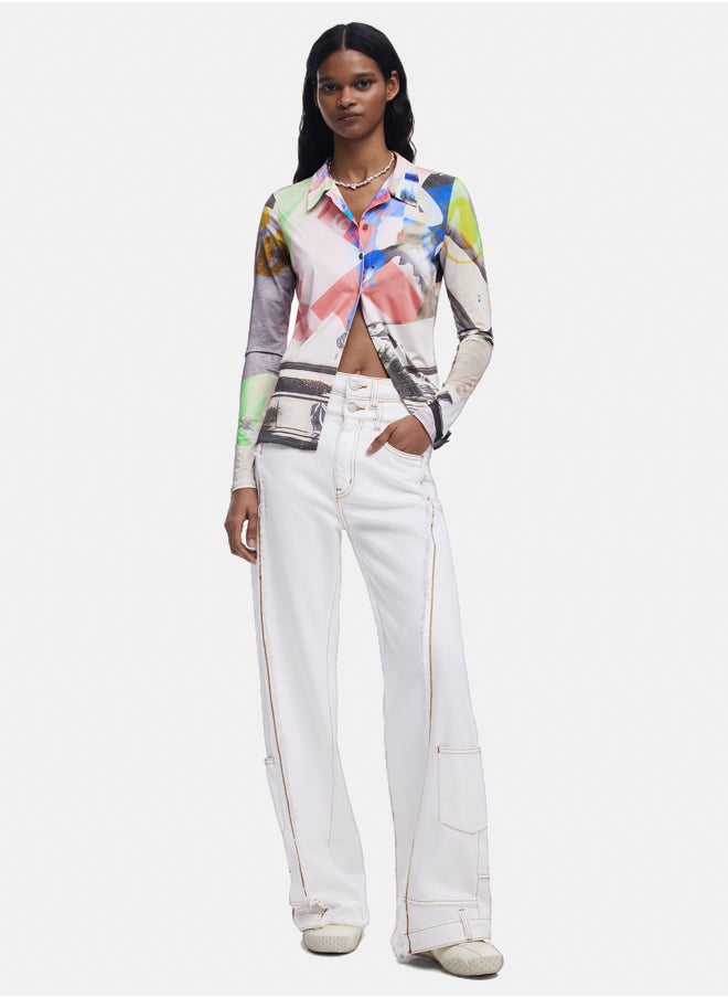 DESIGUAL - Collage buttoned shirt - Image 1