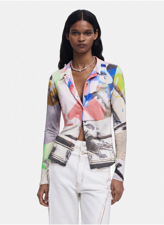 DESIGUAL - Collage buttoned shirt - Image 1