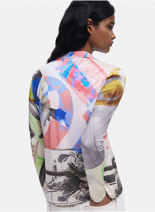 DESIGUAL - Collage buttoned shirt - Image 1