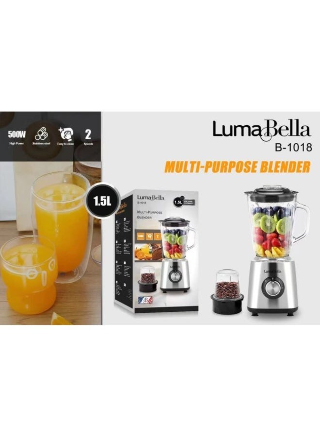 لوما بيلا خلاط 500 وات - 1.5 لتر- مزود ب كبة  - LB-53007 / B1018 - Image 4