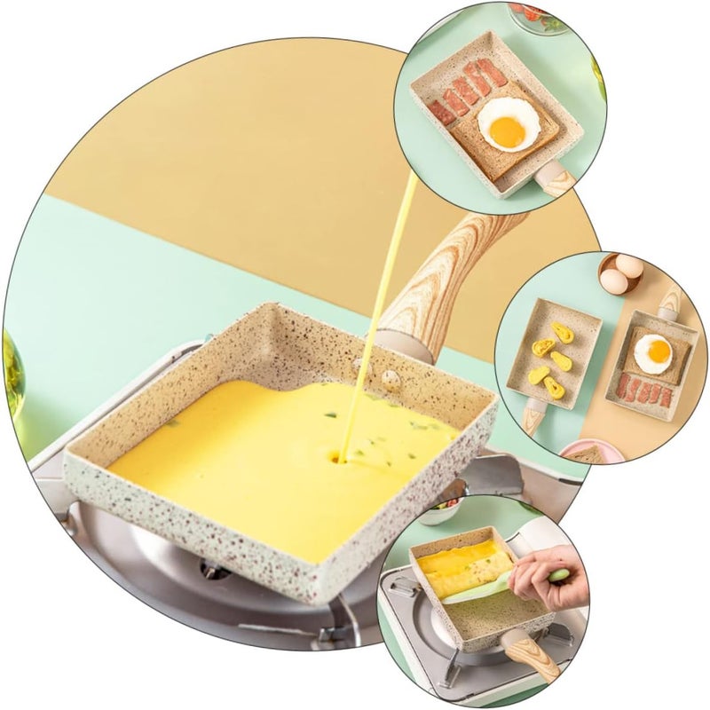 1pc Non-stick Rectangular Flat Pan Hanging Handle for Easy Storage Cooking Pan for Breakfast and Steak Frying Kitchen Cookware - Image 2