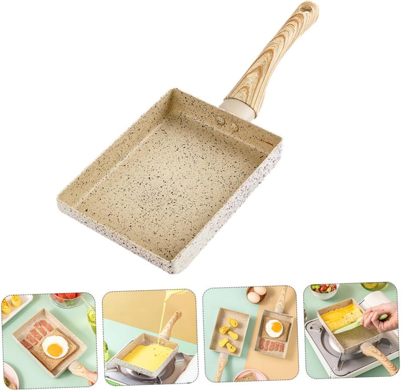 1pc Non-stick Rectangular Flat Pan Hanging Handle for Easy Storage Cooking Pan for Breakfast and Steak Frying Kitchen Cookware - Image 5