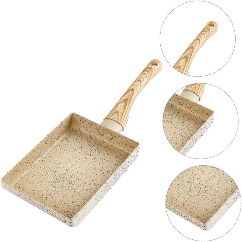1pc Non-stick Rectangular Flat Pan Hanging Handle for Easy Storage Cooking Pan for Breakfast and Steak Frying Kitchen Cookware - Image 4