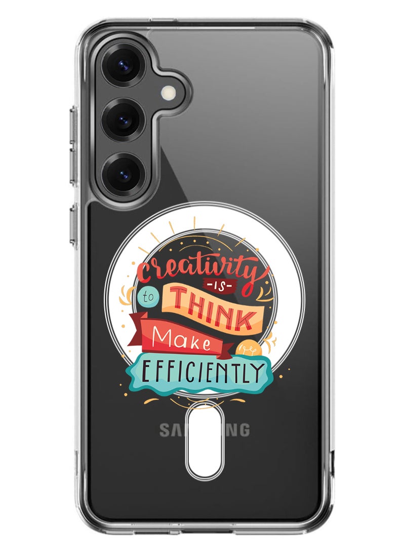 Theodor Magnetic Case for Samsung Galaxy S25 Plus 6.7-inch Compatible with MagSafe Wireless Charging, Shockproof Phone Bumper Cover creativity is to think - Image 1