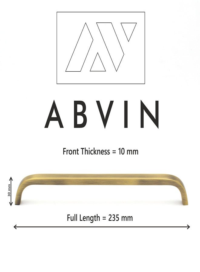 ABVIN مقابض قضبان نحاسية صلبة رفيعة فاخرة، أدوات خزائن ذهبية عصرية، مقابض أثاث للأبواب والخزائن والأدراج - قطعة واحدة (9.2 بوصة) - Image 2