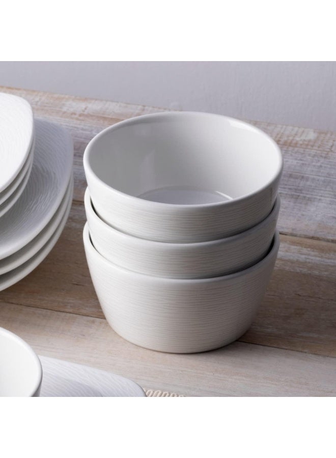 Noritake طقم أدوات المائدة المربعة نوريتاكي كولور سكيب الأبيض على الأبيض بتصميم دوامة 12 قطعة لخدمة 4 أشخاص - Image 4