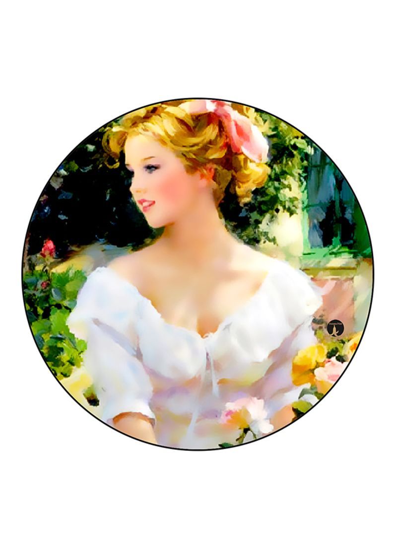RKN Vintage Art Printed Fridge Magnet Round  Multicolour - Image 1