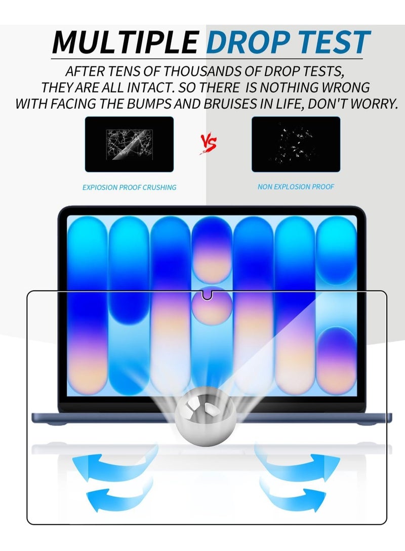 عام [عبوة من قطعتين] واقي شاشة زجاج مقسى متوافق مع MacBook Neo 13 (A18 Pro) 2026 مقاس 13 إنش، بصلابة 9H، مقاوم للخدش وخالٍ من الفقاعات. - Image 3