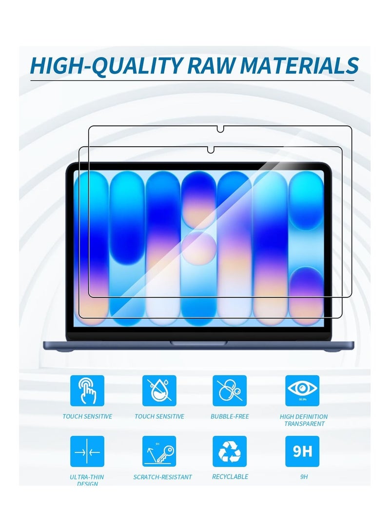 عام [عبوة من قطعتين] واقي شاشة زجاج مقسى متوافق مع MacBook Neo 13 (A18 Pro) 2026 مقاس 13 إنش، بصلابة 9H، مقاوم للخدش وخالٍ من الفقاعات. - Image 2