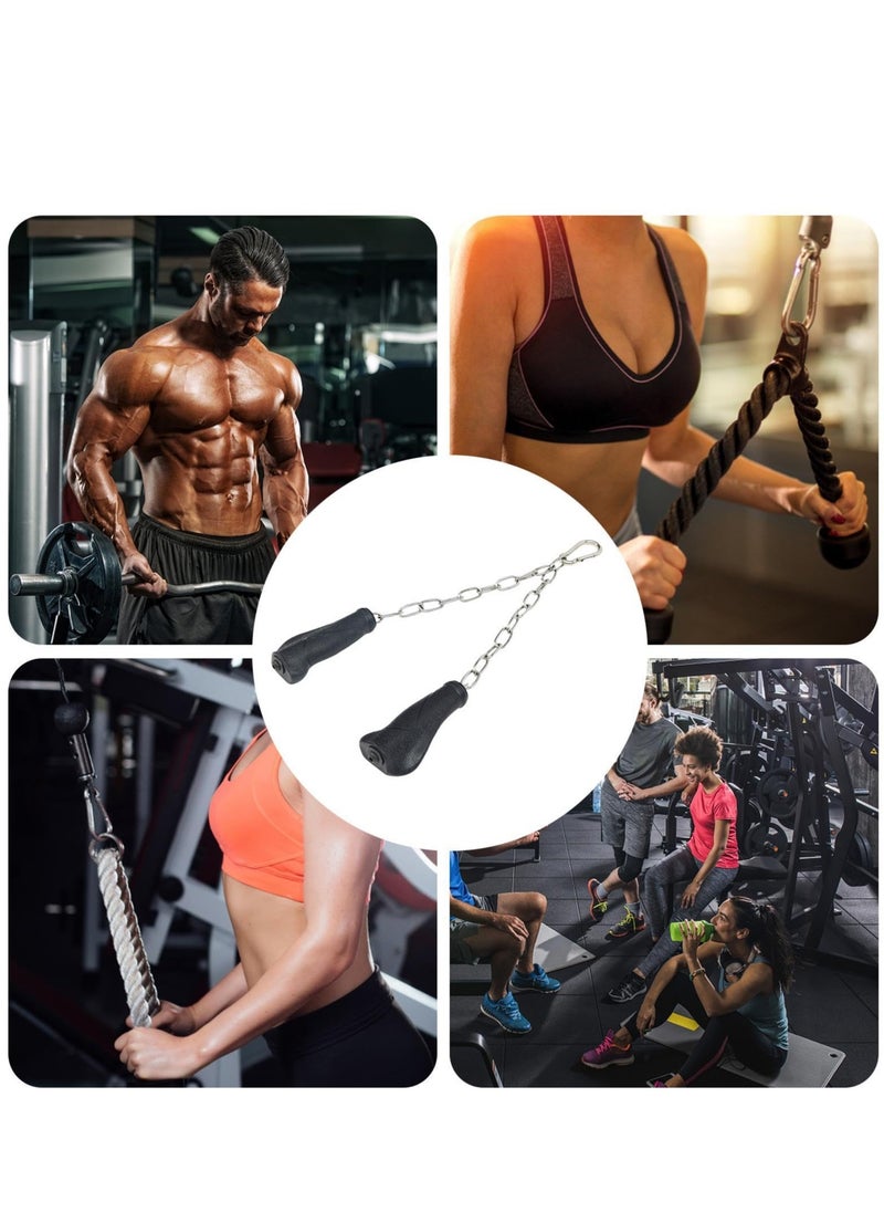 SYOSI - Tricep Rope Cable Attachment, Tricep Pull Down Rope with Ergonomic Handles, Metal Workout Cable Attachment, Cable Machine Accessories for Home Gym - Image 1