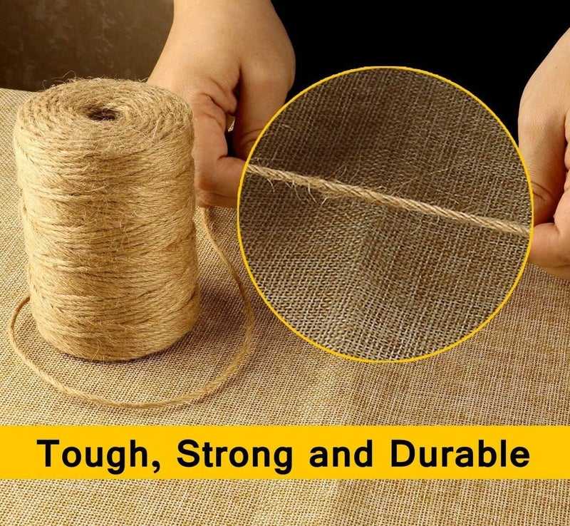 IlikeEC Jute Twine 3mm Thick 656 Feet Best Arts Crafts Twine Industrial Packing Materials Durable String for Gardening Applications -200m - Image 4