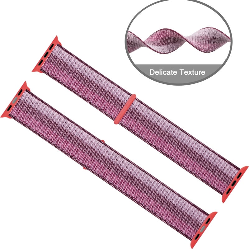 إيروريكس لساعة Apple Watch Series 7 45 مم / 6 & Se & 5 & 4 44 مم / 3 & 2 & 1 42 مم سوار ساعة من النايلون (لون التوت) - Image 2