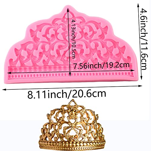 Mujiang Crown Cake Fondant Molds Candy Crown Baroque Style Silicone Mold For Cake Decorating Cupcake Topper Chocolate Gum Paste - Image 3