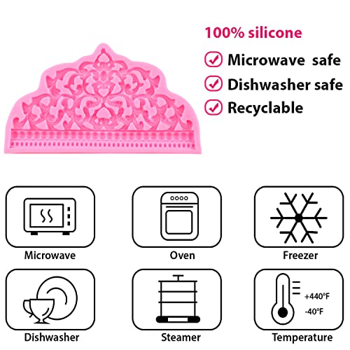 Mujiang Crown Cake Fondant Molds Candy Crown Baroque Style Silicone Mold For Cake Decorating Cupcake Topper Chocolate Gum Paste - Image 2