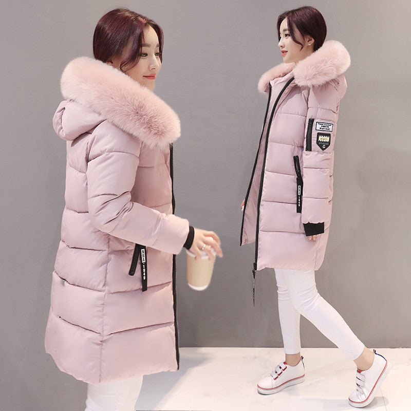 Cotton-Padded Jacket For Women In Winter New Korean Style Fashionable Mid-Length Cotton-Padded Jacket For Women Plus Size Slim Hooded Jacket For Women Cotton-Padded Jacket - Image 3