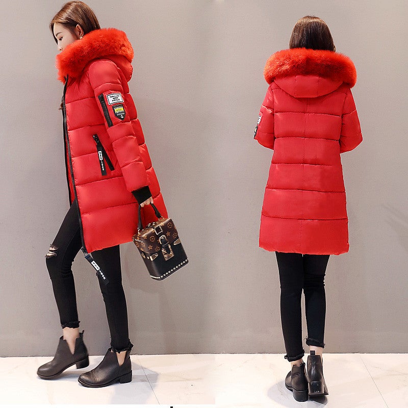 Cotton-Padded Jacket For Women In Winter New Korean Style Fashionable Mid-Length Cotton-Padded Jacket For Women Plus Size Slim Hooded Jacket For Women Cotton-Padded Jacket - Image 4