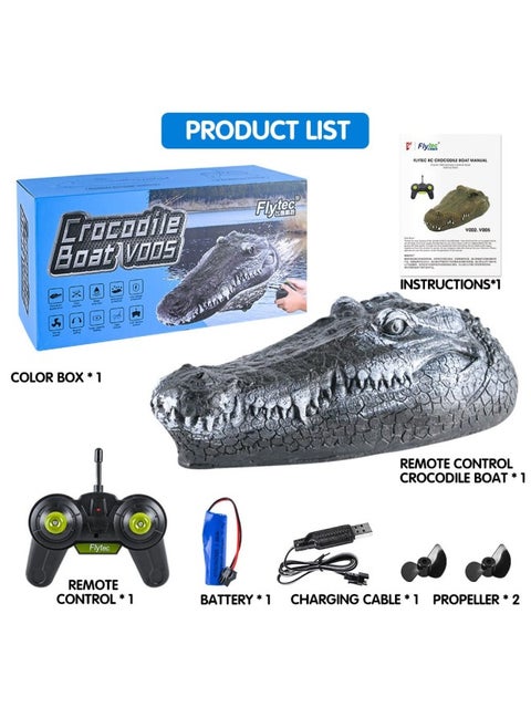 V005 Remote Control Boats Electric RC Crocodile For Beginner-Color:Standard (Battery*1)
