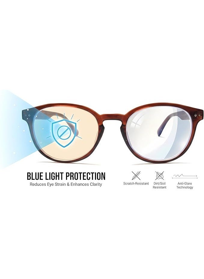 Blue Light Blocking Eyeglasses - Classic Brown Frame Anti-Glare Computer Glasses for Men & Women - Image 4
