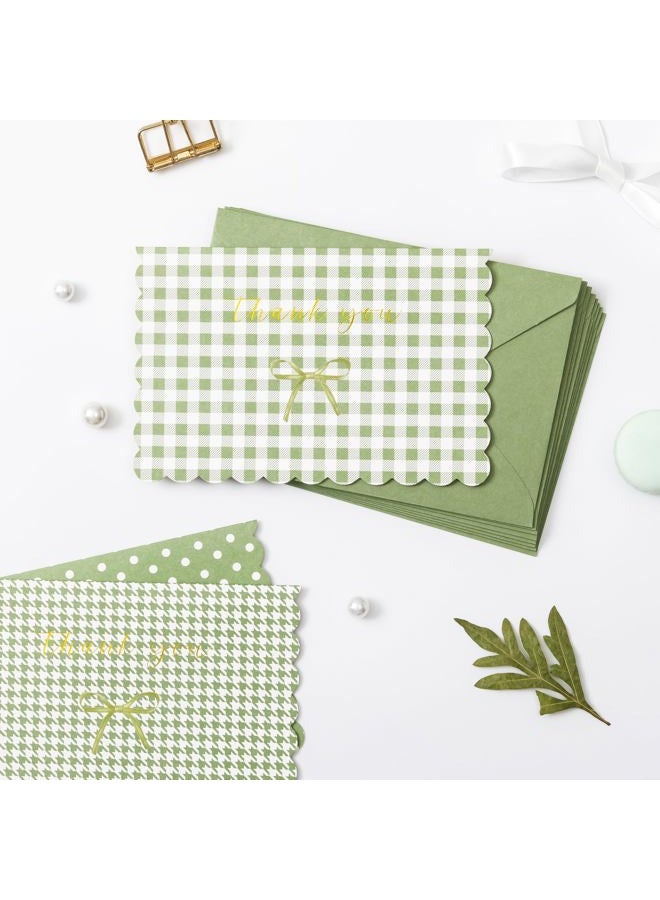 Crisky Thank You Cards with Envelopes,50 Pack Sage Green Thank You Cards Bulk Bow Style for Baby Shower, Birthday, Wedding Decoration Party Favors - Image 5