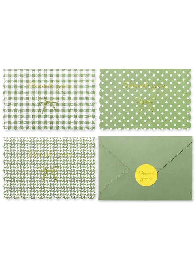 Crisky Thank You Cards with Envelopes,50 Pack Sage Green Thank You Cards Bulk Bow Style for Baby Shower, Birthday, Wedding Decoration Party Favors - Image 1