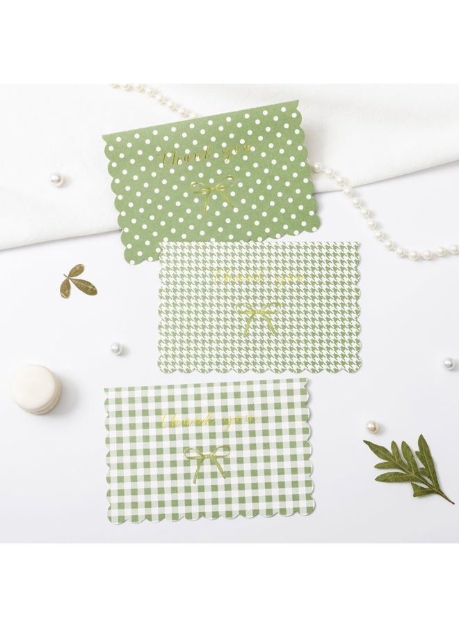 Crisky Thank You Cards with Envelopes,50 Pack Sage Green Thank You Cards Bulk Bow Style for Baby Shower, Birthday, Wedding Decoration Party Favors - Image 4