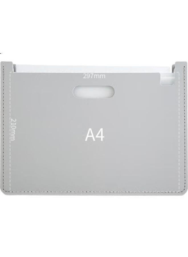 Deli 13-Compartment A4 Vertical Large-Capacity Accordion File Folder, Multi-Layer Extendable Student Office Document Organizer, Elementary To High School Office File Protector, 63951 Light Gray - Image 3