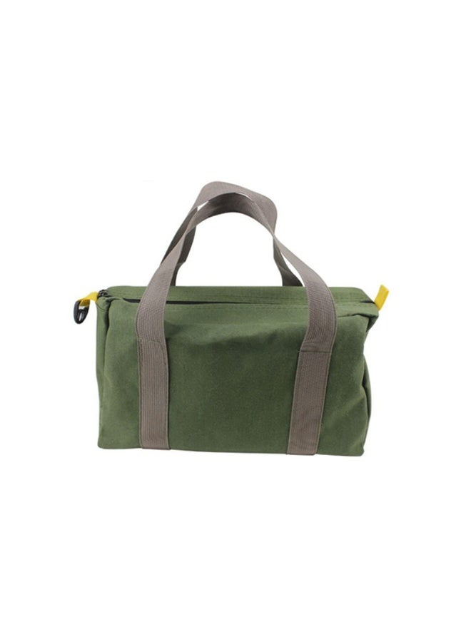 12 Inch Wide Mouth Tool Bag, Canvas Tool Bag, Heavy Duty Tool Storage Bag, Large Capacity Tool Tote Bag for Electricians, Power Tool Organizer Pouch, Tool Bags for Men (Green - 12 Inch) - Image 1