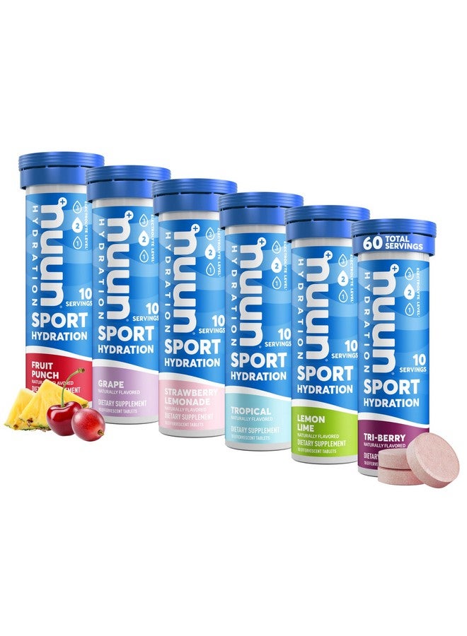 Nuun Sport Electrolyte Tablets For Proactive Hydration Variety Pack 6 Pack (60 Servings) - Image 1