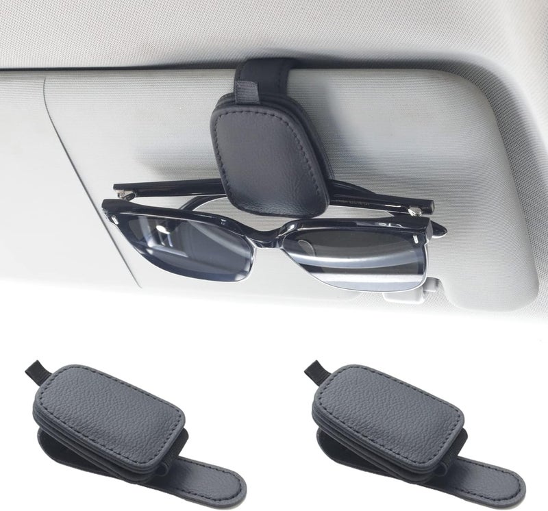 Yuoyar Magnetic Leather Sunglasses Holders for Car Visor - Image 1