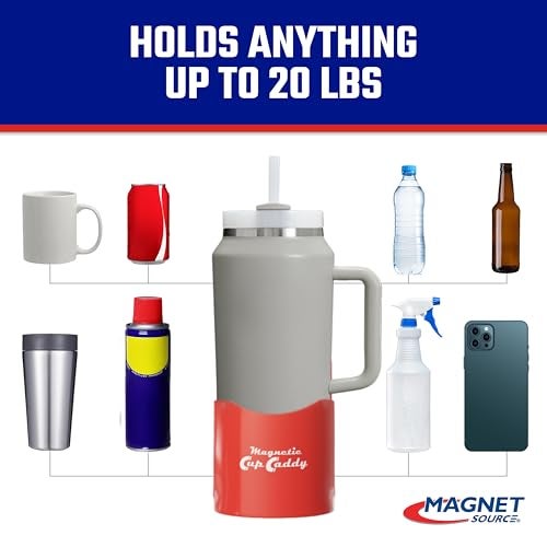 Master Magnetics Magnetic Cup Holder - Caddy for Bottles, Glasses, and Cans - Fits on Fridge, Lawnmower, Forklift, Cart, or Ladder - Heavy-Duty Magnet - Image 4