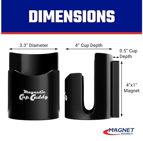 Master Magnetics Magnetic Cup Holder - Caddy for Bottles, Glasses, and Cans - Fits on Fridge, Lawnmower, Forklift, Cart, or Ladder - Heavy-Duty Magnet - Image 2