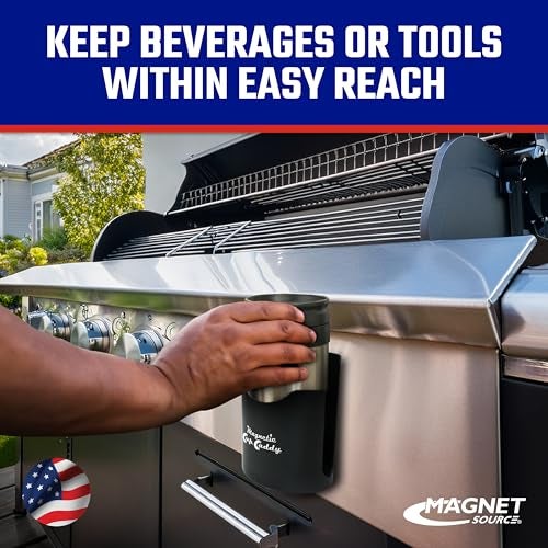 Master Magnetics Magnetic Cup Holder - Caddy for Bottles, Glasses, and Cans - Fits on Fridge, Lawnmower, Forklift, Cart, or Ladder - Heavy-Duty Magnet - Image 3