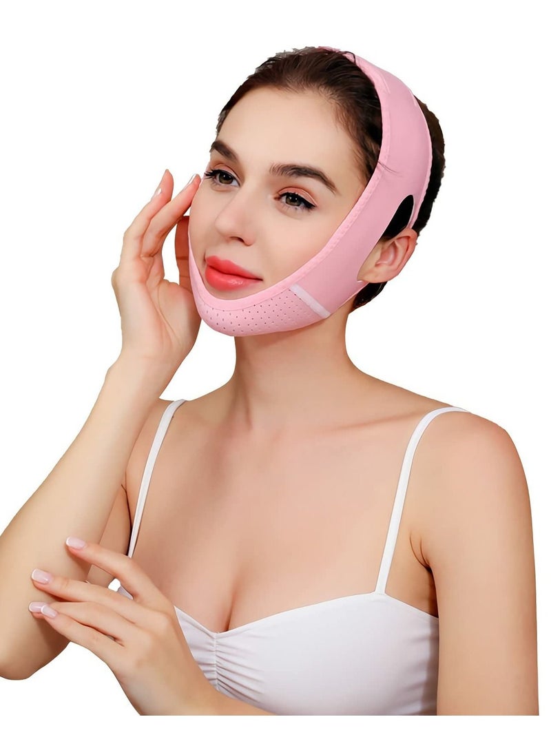 SYOSI Double Chin Reducer, Face Slimming Strap V-Shaped Mask Chin UP Face Lifting Belt for Women, Anti-Wrinkle Face Mask, Lifting Bandage for Shaggy Skin  - Image 1