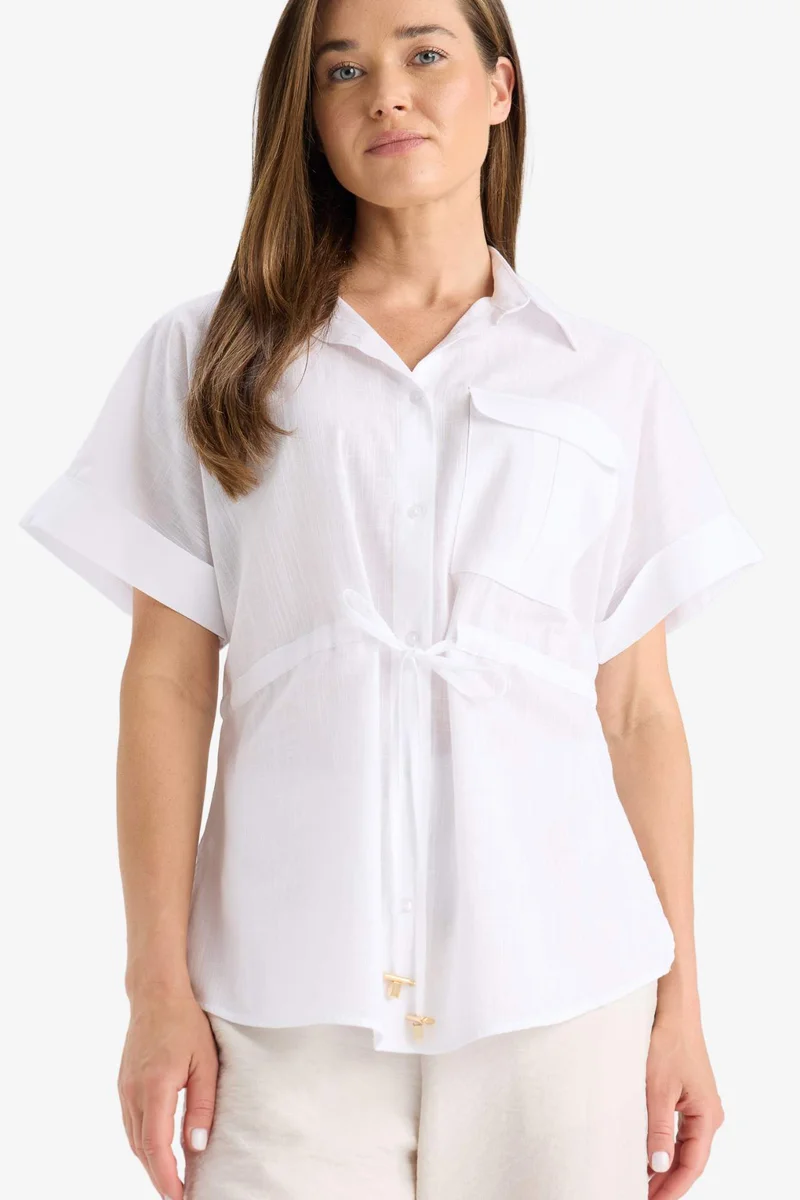 ديفاكتو Regular Fit Shirt Collar Short Sleeve Shirt