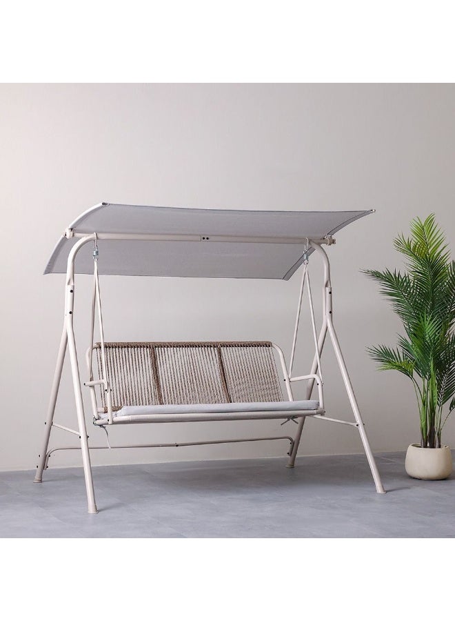 DANUBE HOME Vitara 3 Seater Swing | 3-Seater Hammock Chair | Modern Design Hanging Chair | Three Seat Swing Chair For Indoor Outdoor Garden Patio W170xD120xH150cm   - Beige - Image 1