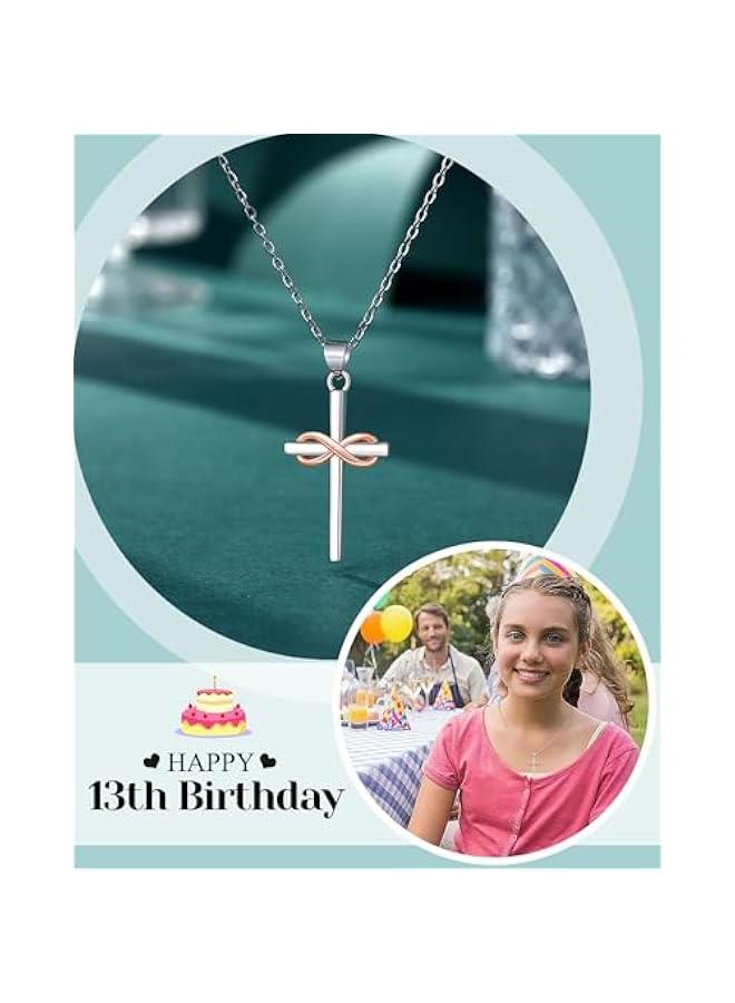 Arabest Happy 10th/11th/12th/13th/14th/15th/16th/17th/18th/21st Birthday Gifts for Girls Her, Cross Necklace Birthday Gift Ideas - Image 2