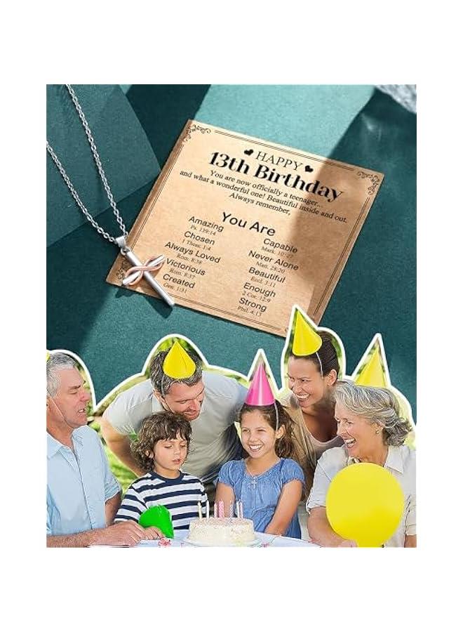 Arabest Happy 10th/11th/12th/13th/14th/15th/16th/17th/18th/21st Birthday Gifts for Girls Her, Cross Necklace Birthday Gift Ideas - Image 4