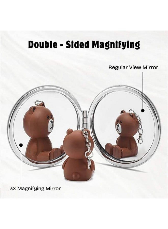 Portable Compact Mirrors with 2x1 Magnifying Glass, Studded, for Self Grooming, Makeup, Carry in Purses, Handbags, Gift Item - Image 5