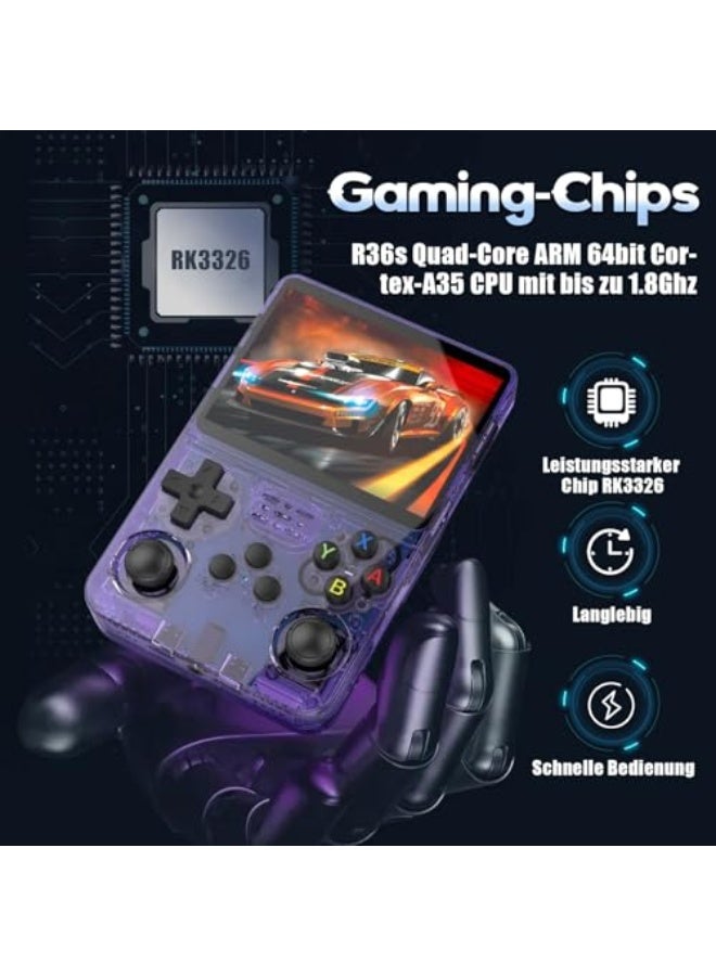 KINMRIS R36S 128G 18000+ Games Retro Handheld Game Console, Retro Console Linux System 3.5 Inch IPS Screen Portable Pocket Video Player - Image 4