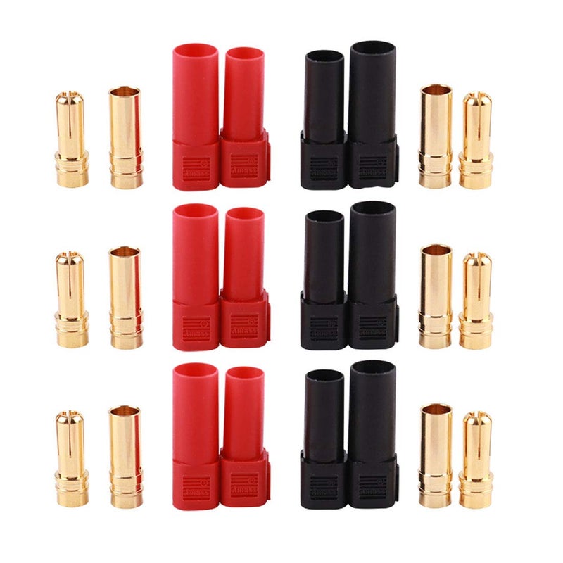 FLY RC 6 Pairs Amass XT150 Connector Adapter Set Female Male Plug 6mm Gold Banana Bullet Plug Connectors RC Lipo Battery ESC Motor - Image 3